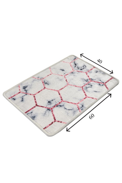 Mijölnir Alfombrilla de Baño Honeycomb 40 x 60 cm | 100% Poliéster, Antideslizante, Lavable a Máquina, Secado Rápido, Antibacteriana y de Fácil Limpieza | Confort y Lujo